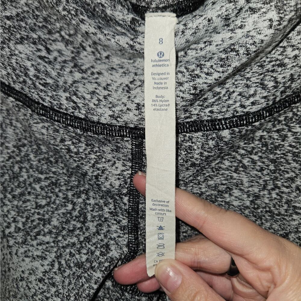 Lululemon Wunder Under Pant Hi-Rise Luon Spray Jacquard White Black Sz 8 Medium - Picture 6 of 6